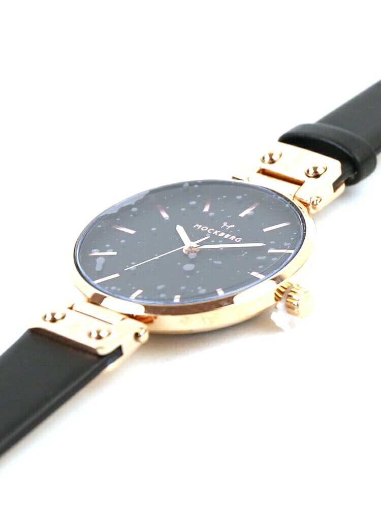 [New]MOCKBERG outside leather belt round watch Ladies SIGRID BLACK 34mm ...