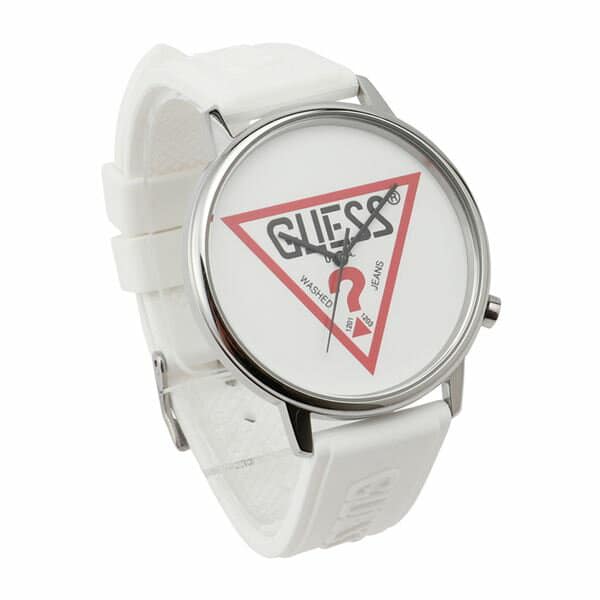 New]gesu watch mens Lady's GUESS Hollywood Hollywood white clock rubber  V1003M2 - BE FORWARD Store