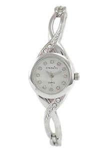 New Watch Swarovski crystal Lady s Silverstone twist bracelet eternity ladies silver tone twisted bracelet watch with swarovski crystals BE FORWARD Store