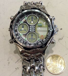 New]Watch jamaikanuovoverude pryngeps jamaica world orologio acciaio anni  90 nuovo verde uomo mm 42 - BE FORWARD Store