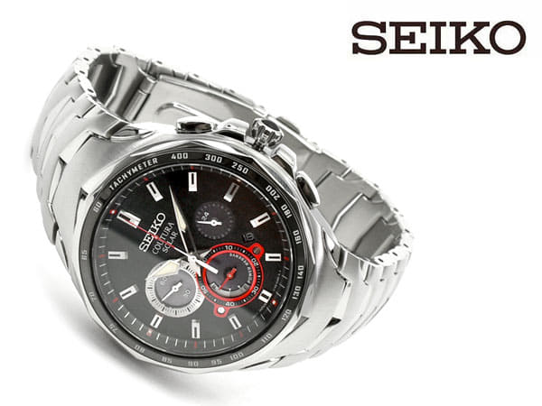 New]reimportation SEIKO SEIKO COUTURA SOLAR solar Chronograph mens watch  Black dial stainless steel belt SSC743P1 - BE FORWARD Store