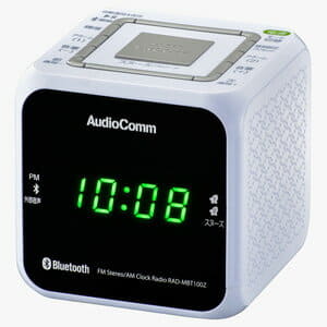 New]OHM ELECTRIC clock radio MP3 reproduction white AudioComm RAD-MBT100Z-W  for Bluetooth - BE FORWARD Store