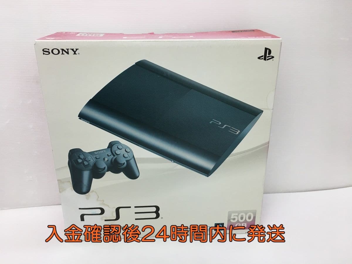 [Used]PS3 　 CECH-4000C 500GB charcoal black operation check initialization  finished ※Outer box water gets wet, and fade; 1A0551-256hh/F4