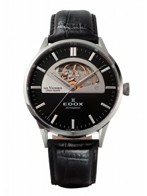 New]EDOX Les Vaubert Open Heart Men's Automatic Watch 85014-3-NIN