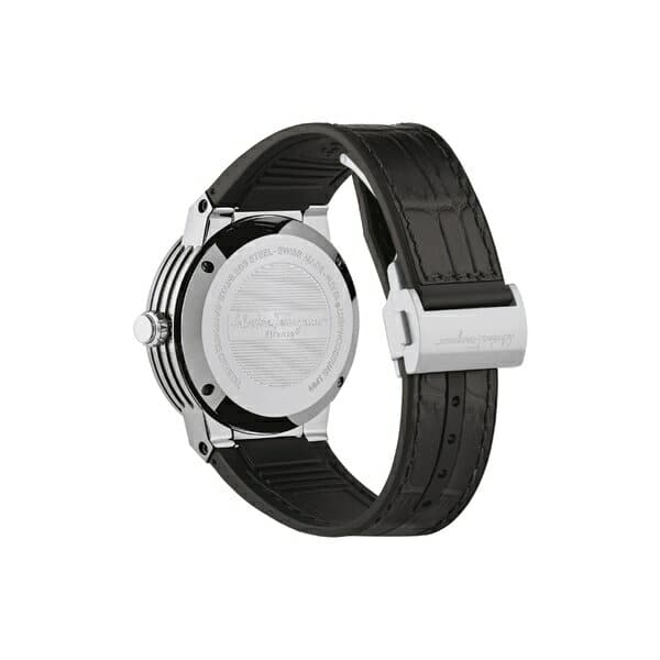 New]Salvatore Ferragamo Lady's watch accessories Salvatore Ferragamo 'F-80  Motion' Leather Strap Smart Watch, 44mm Black/ Grey/ Silver - BE FORWARD  Store