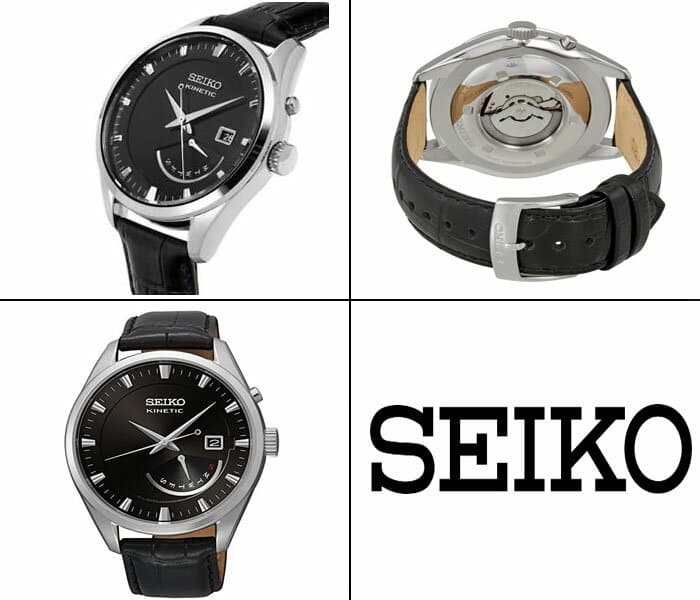 New]cheapest SEIKO SEIKO KINETIC kinetic leather belt automatic quartz mens  watch Silver SRN045P2 100m waterproofing calendar - BE FORWARD Store