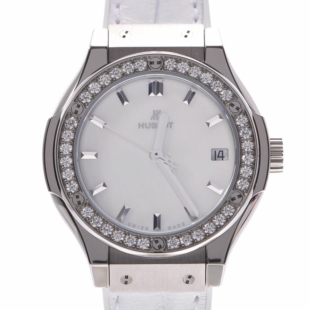 [New]HUBLOT Classic Fusion Ladies Quartz Watch Shell Dial/Ti/Alligator ...