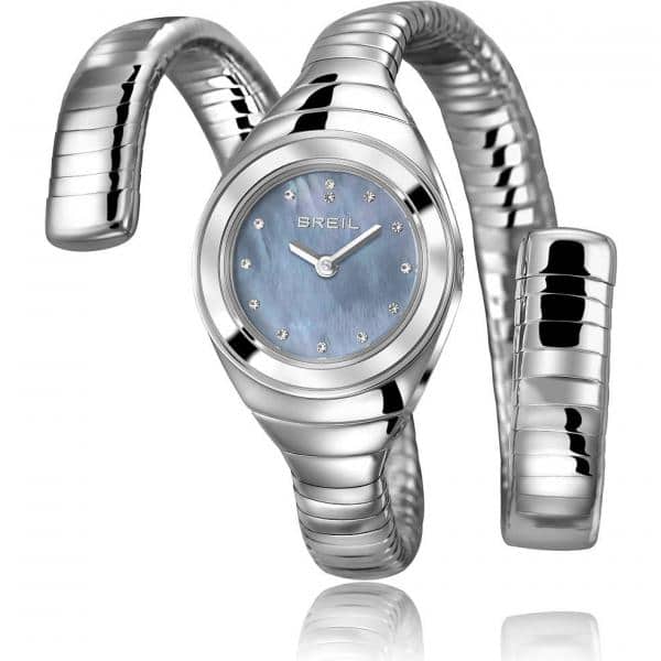 New]Double Swarovski orologio donna breil b snake doppio giro acciaio  semirigido madreperla swarovski - BE FORWARD Store