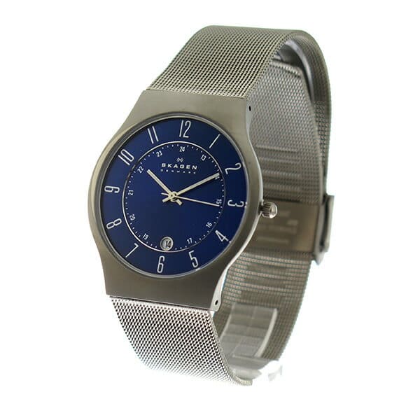 [New]SKAGEN Men's Ultra Slim Quartz Watch Titanium/Blue 233XLTTN - BE ...
