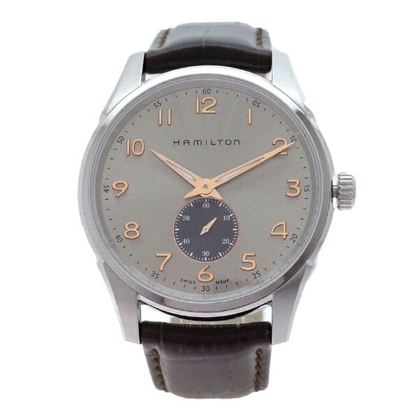 New Hamilton Jazzmaster Men s Thin Line Quartz Watch Champagne Gold Brown H38411580 BE FORWARD Store