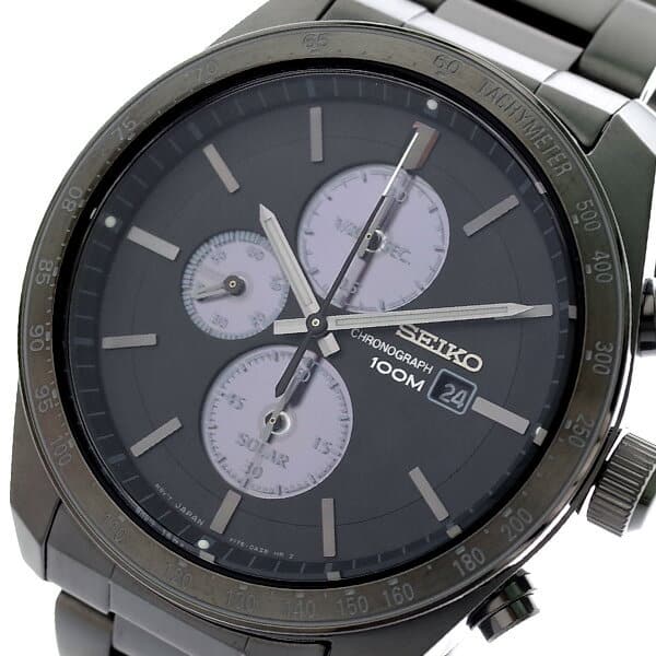 New Seiko Men s Solar Quartz Watch Gray Gunmetal SSC721P1 BE FORWARD Store