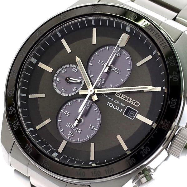 New]Seiko Men's Solar Quartz Watch Gunmetal Silver SSC715P1 - BE FORWARD  Store
