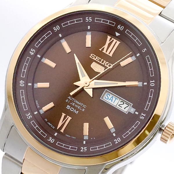 New]Seiko 5 Men's Self-winding Watch Brown/Silver SNKP18J1 - BE FORWARD  Store