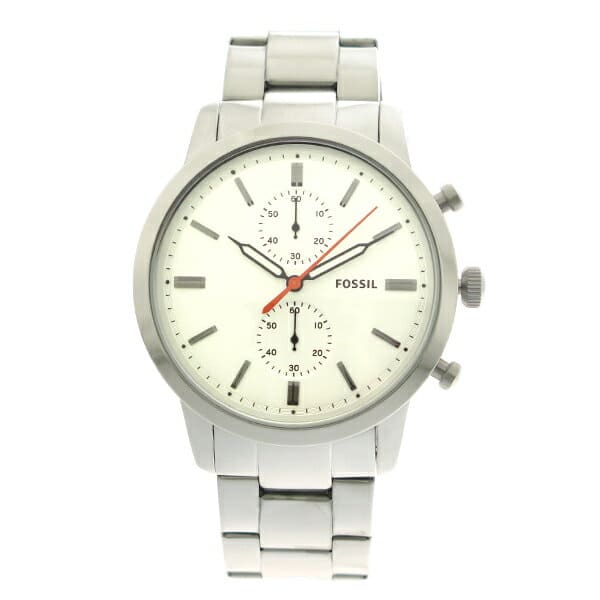 New Fossil Men s Quartz Watch White Silver FS5346 BE FORWARD Store