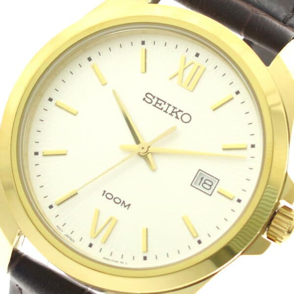 New]Seiko Men's Quartz Watch Silver/ Dark Brown SUR284P1 - BE FORWARD Store