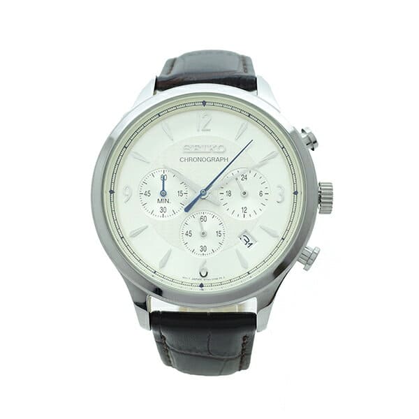 New]Seiko Men's Quartz Watch White/Brown SSB341P1 - BE FORWARD Store