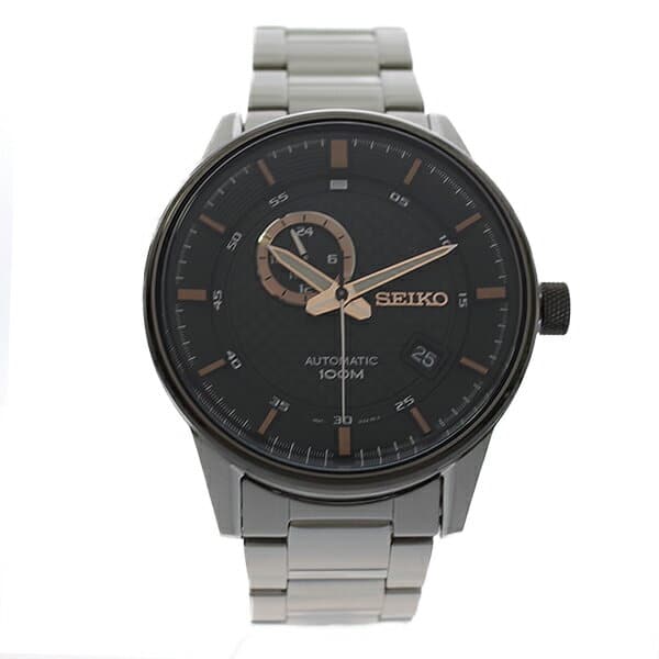 New]Seiko Men's Automatic Winding Watch Black/Silver SSA389K1 - BE FORWARD  Store