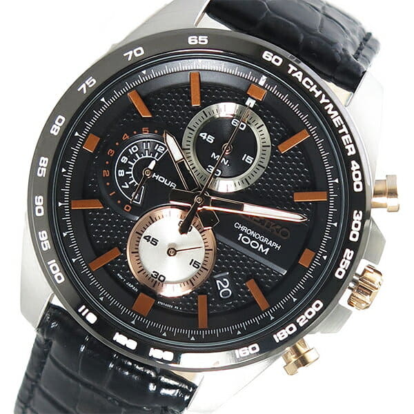 New]Seiko Men's Quartz Watch Black SSB265P1 - BE FORWARD Store