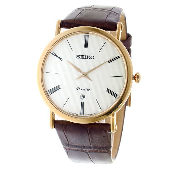 New]Seiko Premier Men's Quartz Watch White SKP398P1 - BE FORWARD Store