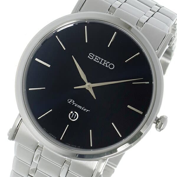 New]Seiko Premier Men's Quartz Watch Black SKP399P1 - BE FORWARD Store
