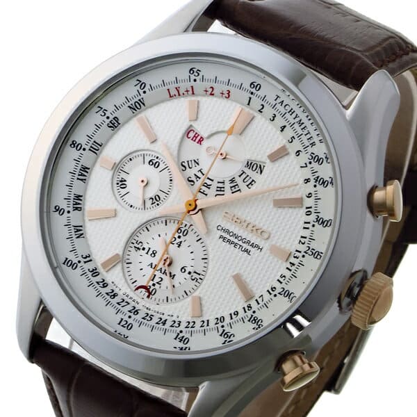 New]Seiko Men's Chronograph Quartz Watch White SPC129P1 - BE FORWARD Store