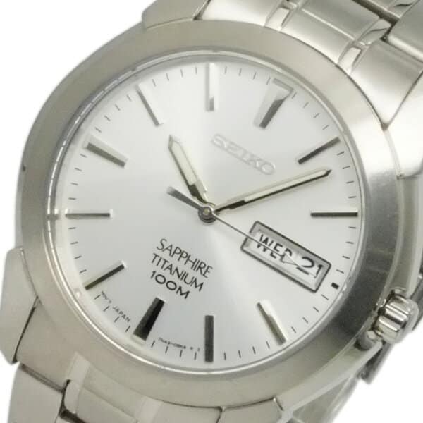 New]Seiko Men's Quartz Watch Titanium White SGG727P1 - BE FORWARD Store