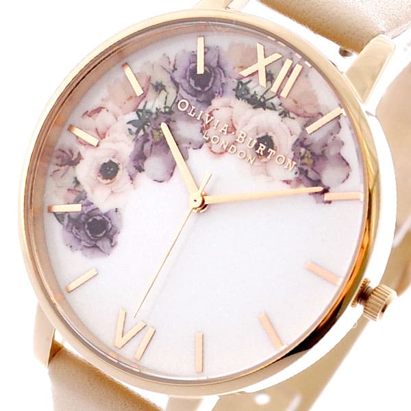 New Olivia Burton Ladies Quartz Watch Pink Beige OB16PP30 BE FORWARD Store