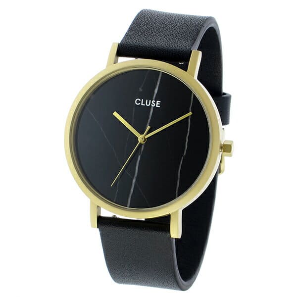 New]CLUSE La Roche Marble Model Unisex Watch 38mm Gold Black 