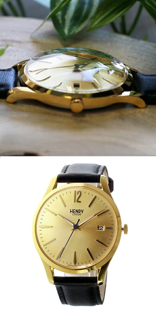 Orologio Henry London Unisex HL39-S-0098 - Quarzo, Cassa In Acciaio Dorato E Cinturino In Pelle Verde