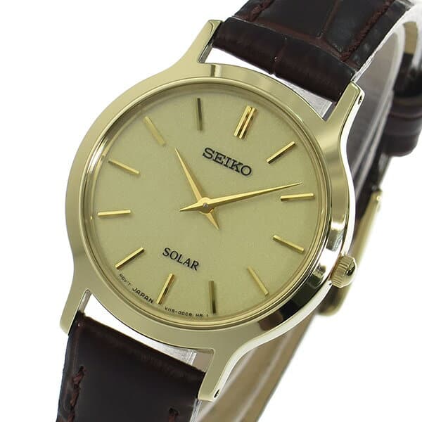 New Seiko Ladies Solar Quartz Watch Gold SUP302P1 BE FORWARD Store