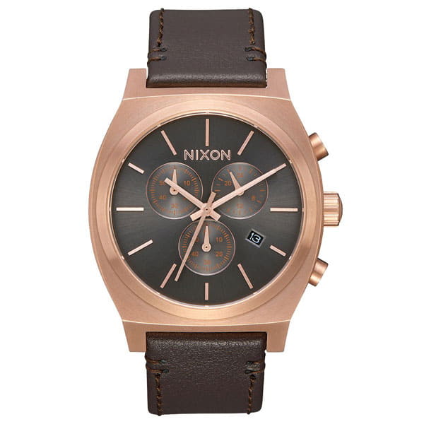 New NIXON THE TIME TELLER Men s Chrono Watch Leather Belt A1164
