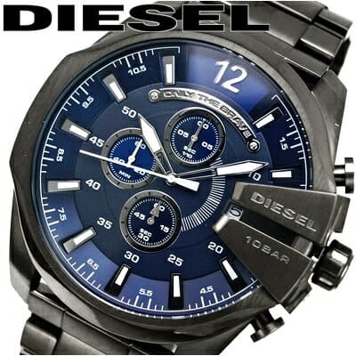 New]NewYearSALE The watch that diesel DIESEL mega chief Chronograph clock  watch mens navy blue cancer meta DZ4329 is blue - BE FORWARD Store