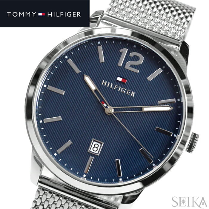New]NewYearSALE The watch that tomihirufiga TOMMY HILFIGER 1791500 (208)  clock watch mens Navy mesh belt is blue - BE FORWARD Store
