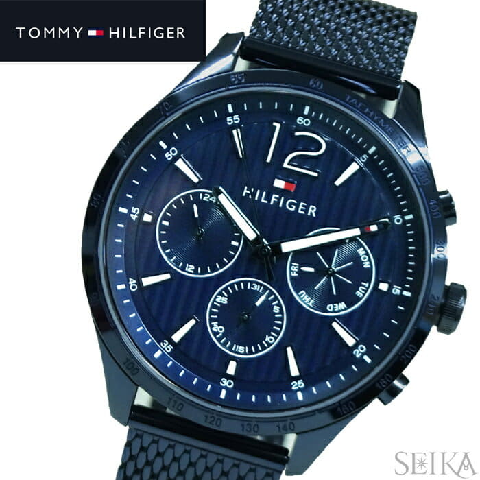 New]NewYearSALE The watch that tomihirufiga TOMMY HILFIGER 1791471 (192)  clock watch mens blue mesh is blue - BE FORWARD Store