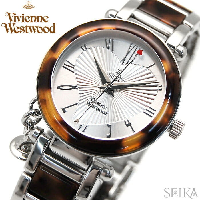 New NewYearSALE Vivienne Westwood Vivienne Westwood VV006SLBR Aube clock watch Lady s Silver tortoiseshell G2 BE FORWARD Store