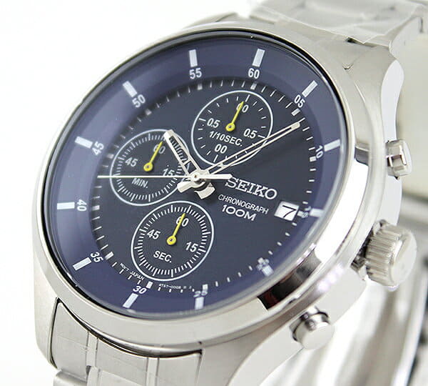 New]Seiko Men's Chronograph Quartz Analog Watch Metal Band Blue/Silver  SKS537P1 - BE FORWARD Store