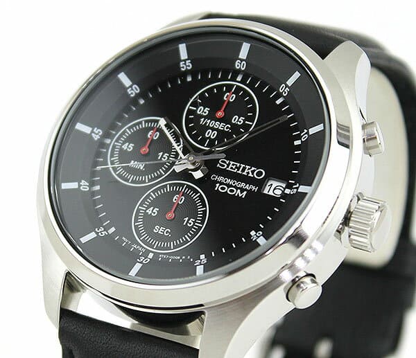 New]Seiko Men's Quartz Analog Watch Leather Belt Black SKS539P2 - BE  FORWARD Store
