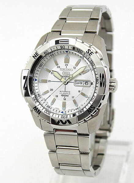 New]Seiko Men's Mechanical Self-winding Analog Watch Metal Band Silver  SNZJ03J1 - BE FORWARD Store