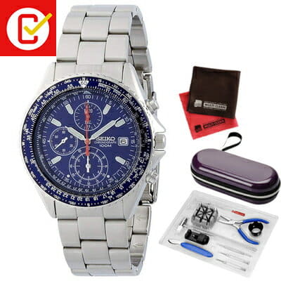 New four points of sets reverse import goods SEIKO foreign countries SEIKO watch SND255P1 SND255PC mens 4954628585233 pilot Chronograph blue stainless steel band quartz multi needle analog BE FORWARD ...