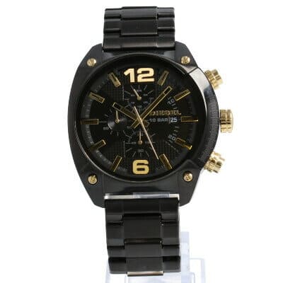 New] DIESEL DZ4504 OVERFLOW overflow Men's Watch Chronograph Black  stainless steel belt - BE FORWARD Store