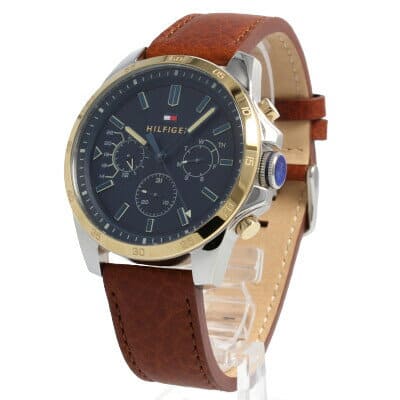 New] TOMMY HILFIGER 1791561 Men's Watch unisex leather belt multifunction -  BE FORWARD Store