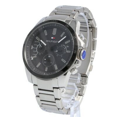 New]TOMMY HILFIGER tomihirufiga 1791564 DECKER watch mens multi-function  stainless steel Black silver gray - BE FORWARD Store