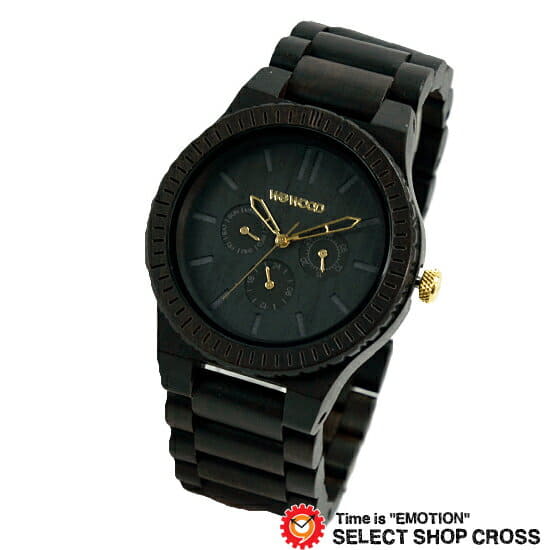 New]Product made in WEWOOD KAPPA BLACK/GOLD raincoat Black Gold NATURAL  WOOD natural Wood handmade tree watch 9818031 - BE FORWARD Store