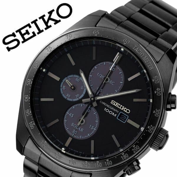 New]SEIKO watch SEIKO clock SEIKO clock SEIKO watch mens Black SSC721P1  [the Stai Risch of superior grade that waterproofing stainless steel belt  metal reimportation member of society suit calendar master husband is