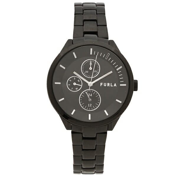 New returned goods OK FURLA watch Lady s mens FURLA R4253128501 38MM Black BE FORWARD Store