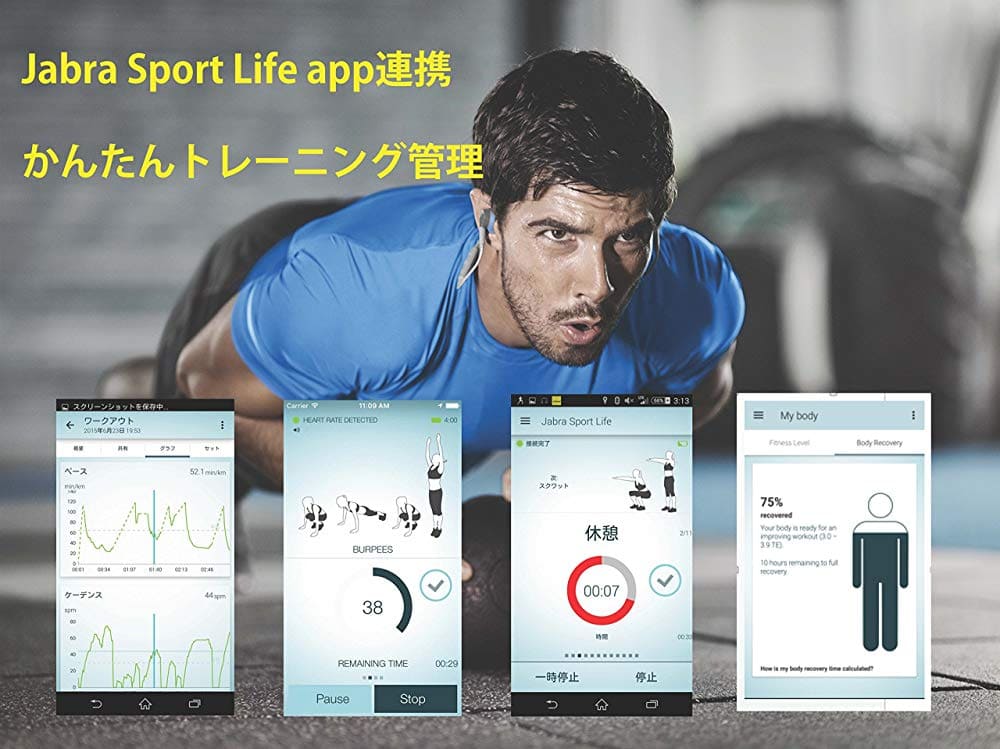 New]Jabra Sport PULSE Wireless Black wireless Bluetooth earphone