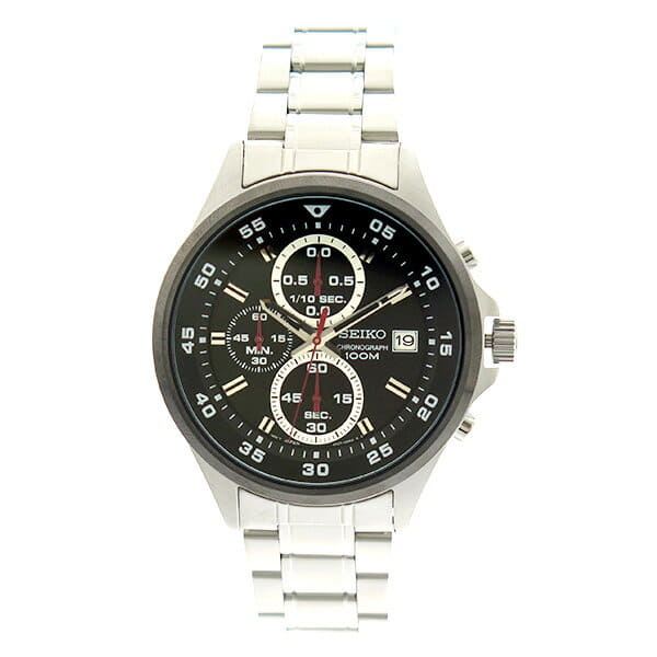 New]Seiko Men's Chronograph Quartz Watch Black/Silver SKS633P1 - BE FORWARD  Store