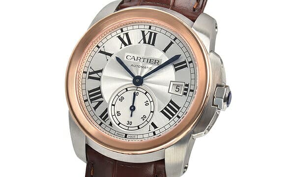 calibre de cartier watch 38mm steel leather ref w2ca0002