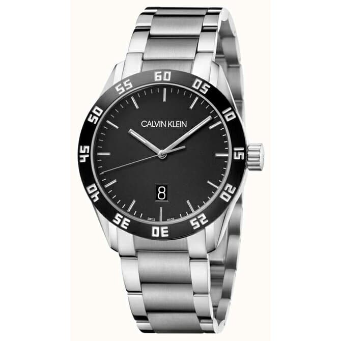 New]CALVIN KLEIN CK Compete Quartz Swiss Watch 42mm Black Dial 3 bar  waterproof K9R31C41 - BE FORWARD Store