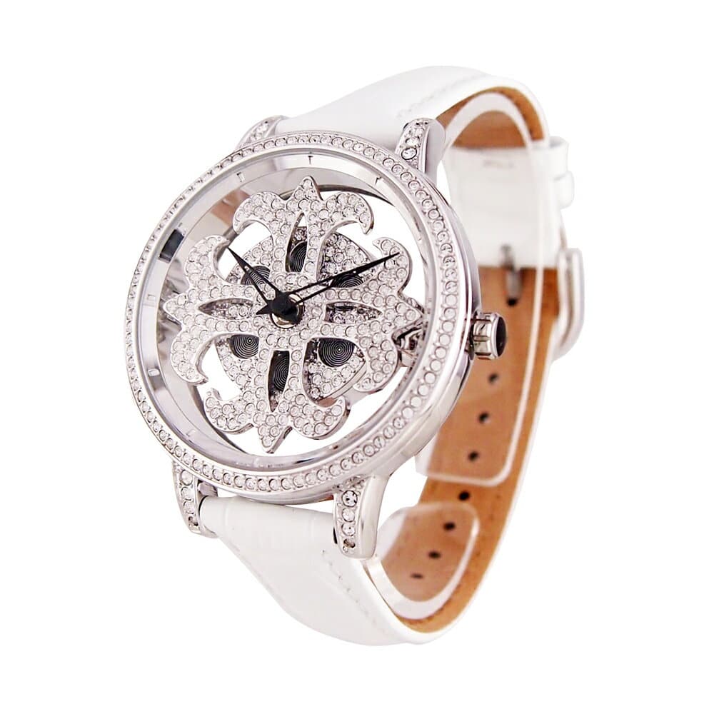 New]Anne Coquine Ladies Swarovski Watch Skeleton Mini Cloth Body